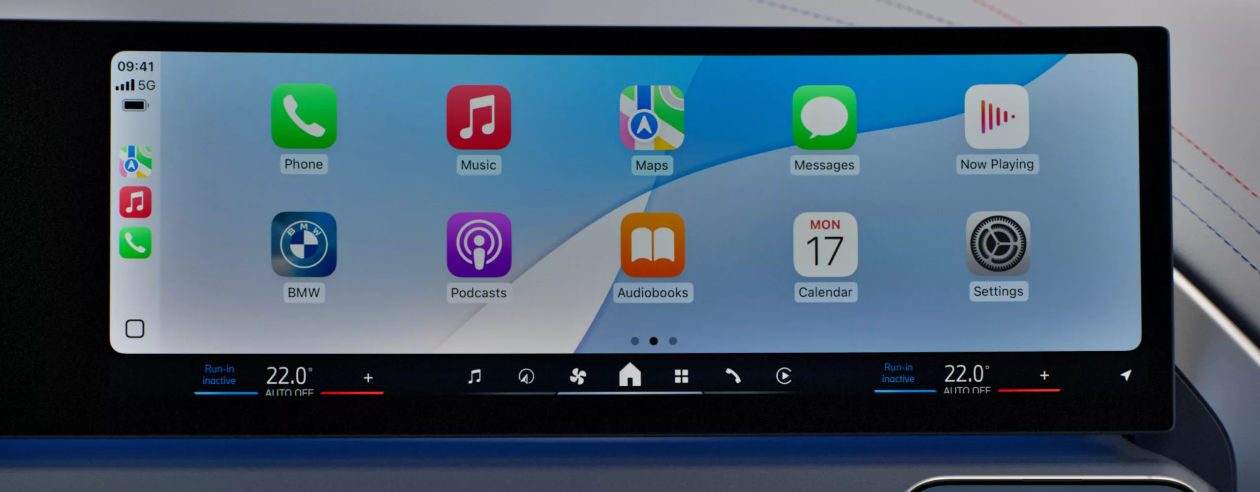Las aplicaciones del smartphone se muestran en la pantalla central