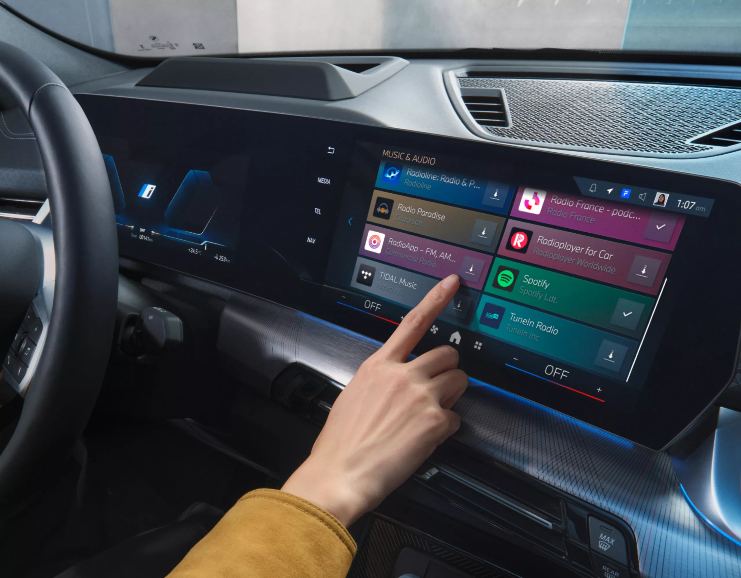 View of a BMW cockpit featuring the Panoramic iDrive