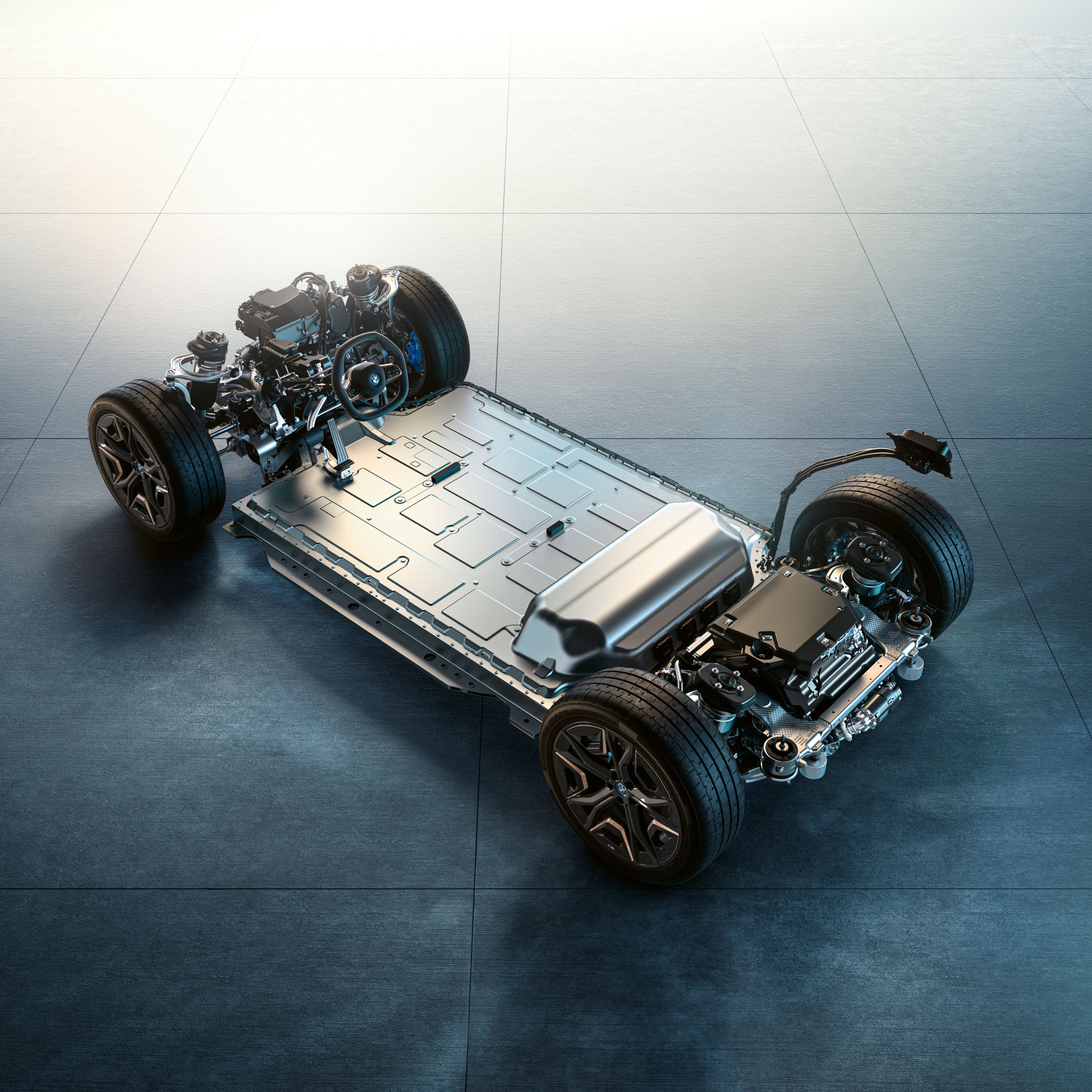 Fahrwerksrendering Elektroauto