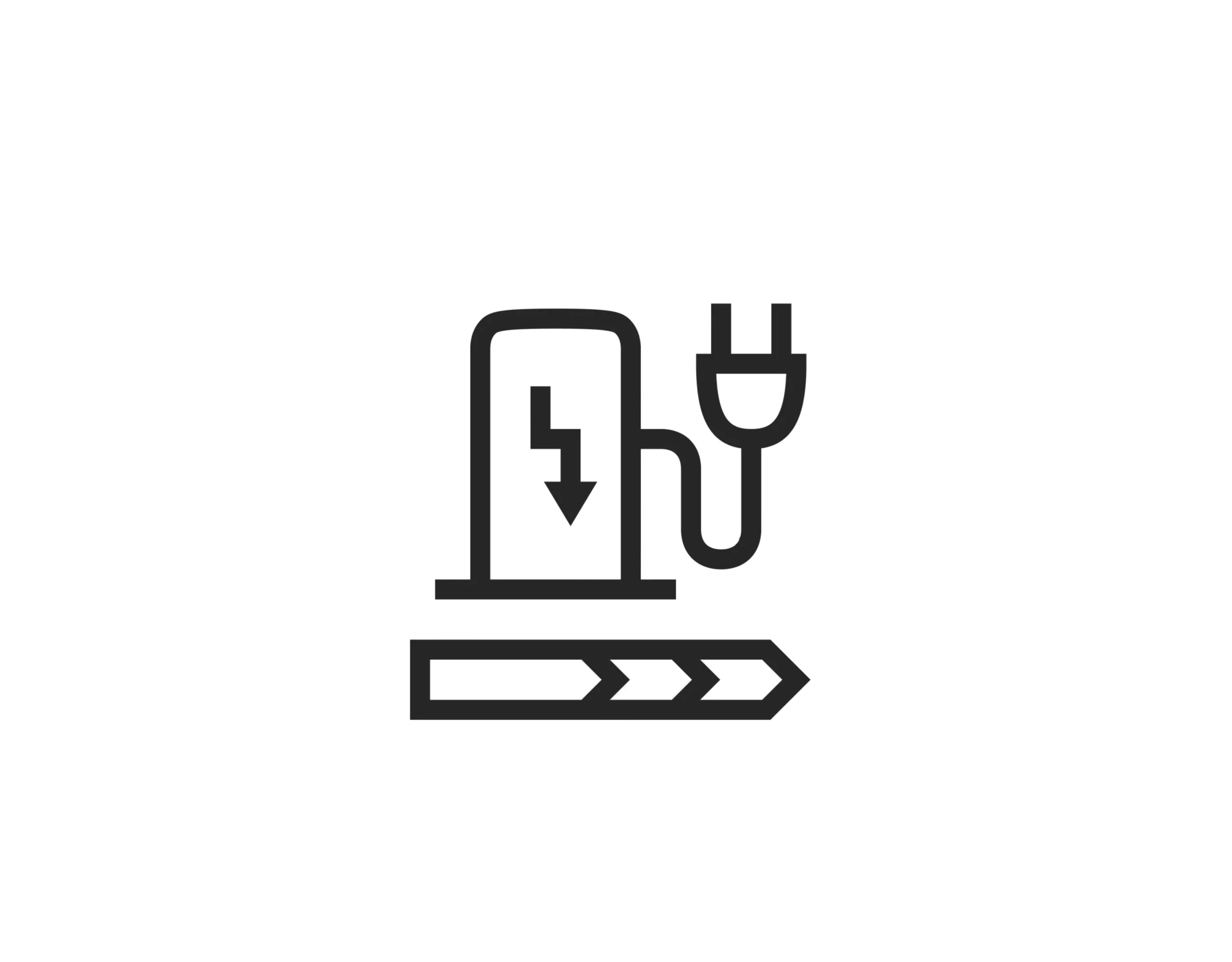 Een pictogram dat een laadpunt voor e-auto's aangeeft