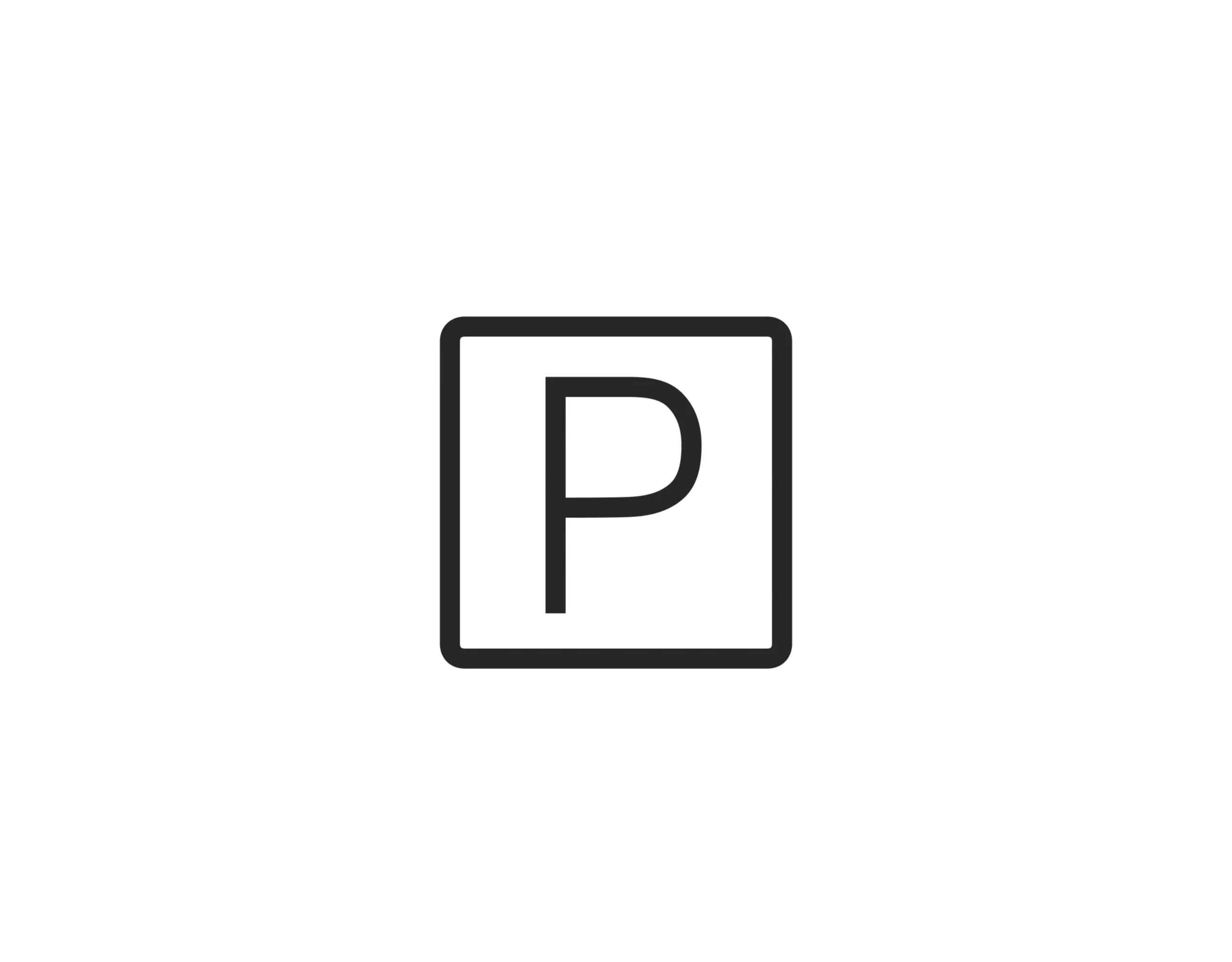 Een pictogram voor een parkeerplaats