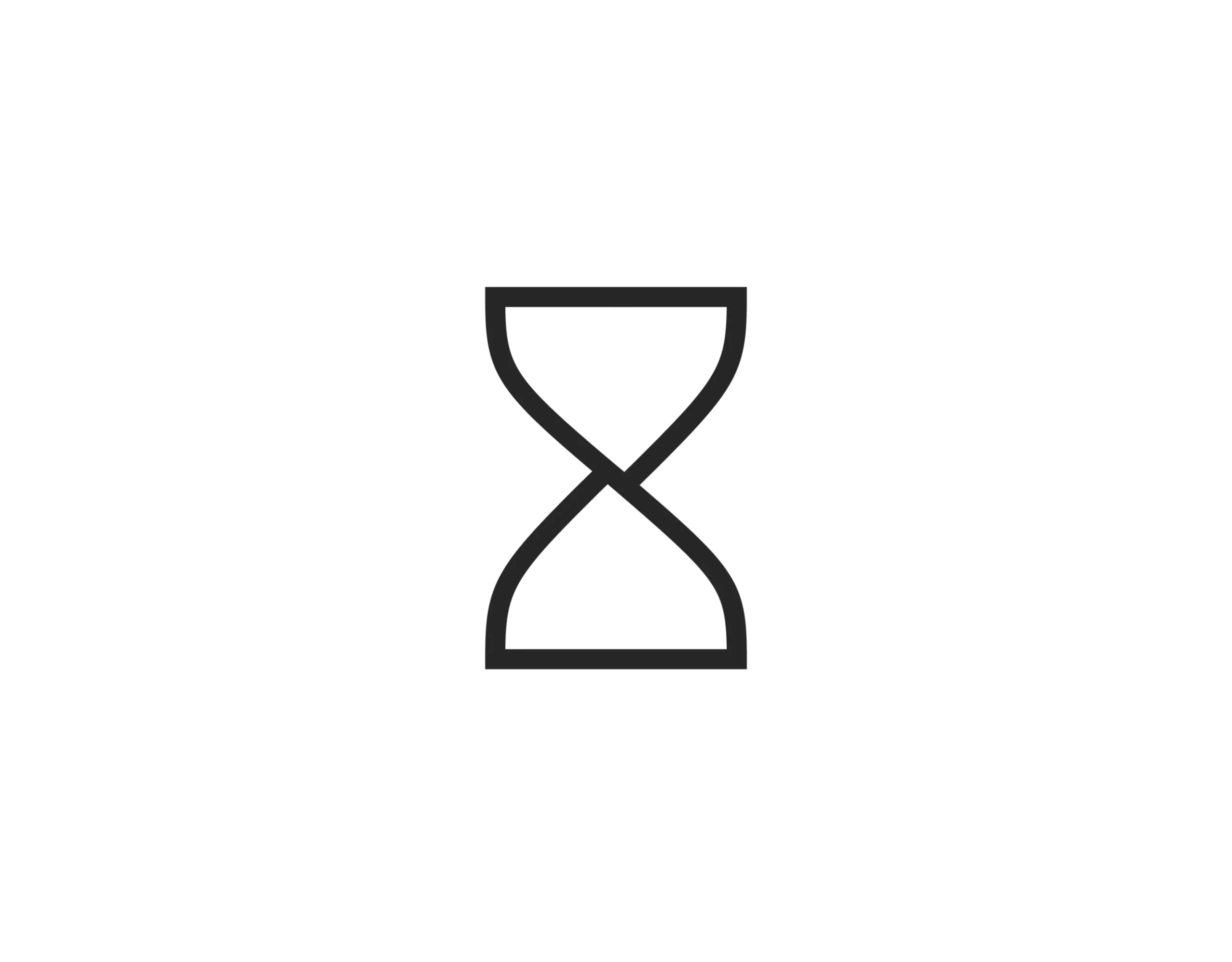 Een pictogram dat een zandloper toont