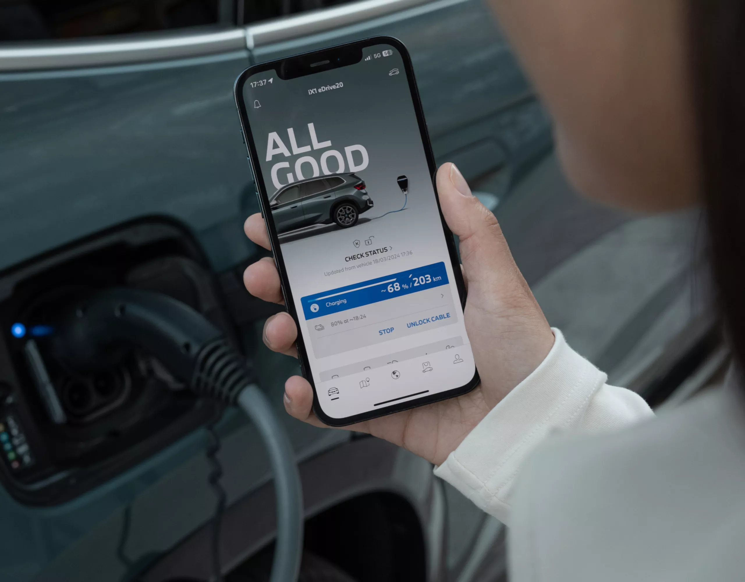 Operação do Home Charging da BMW, Meu aplicativo BMW.