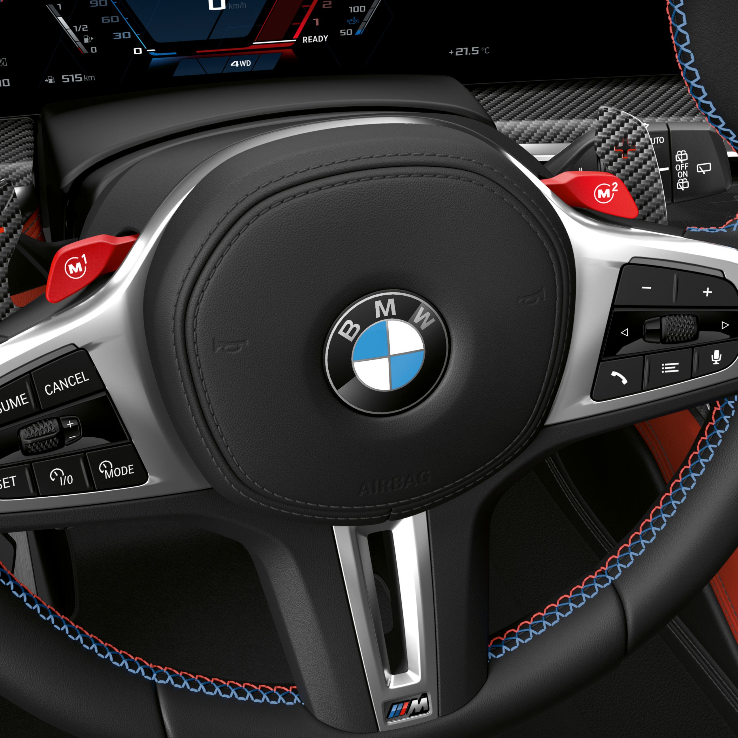 BMW M sportstuurwiel met M knoppen in detail