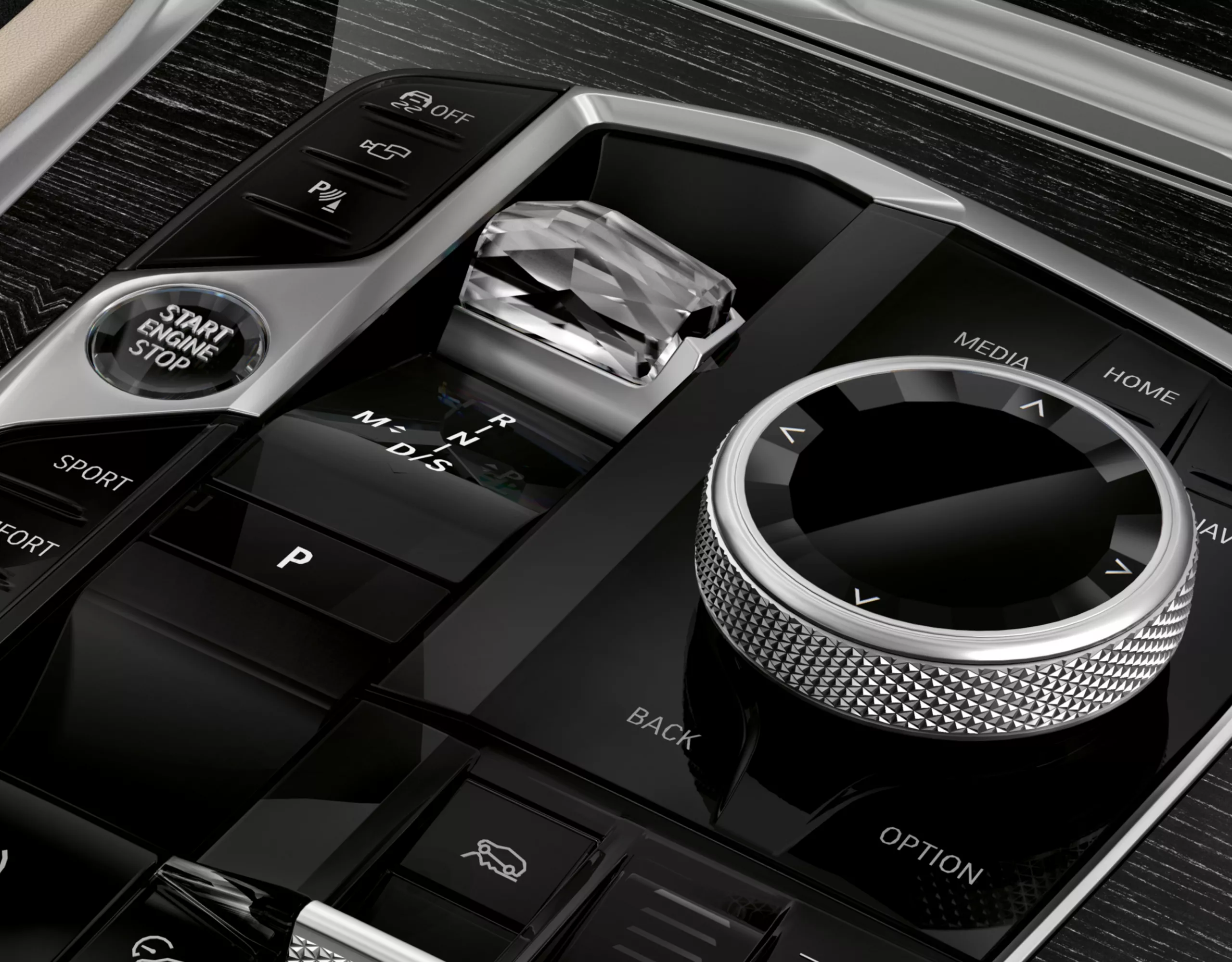 Consolă centrală cu ornamente din cristal „CraftedClarity” pentru elementele de la bordul BMW X6