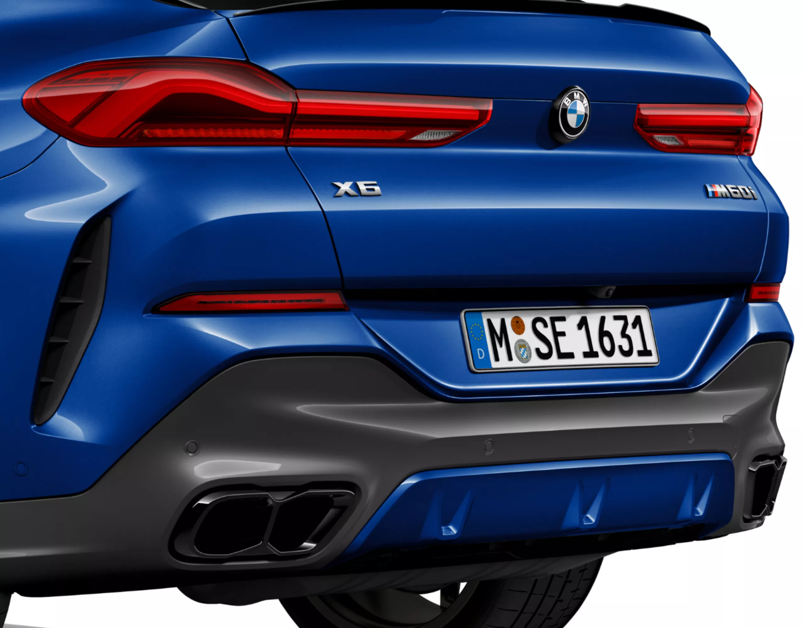 Visualisation of the back of the BMW X6 with the M sport exhaust system