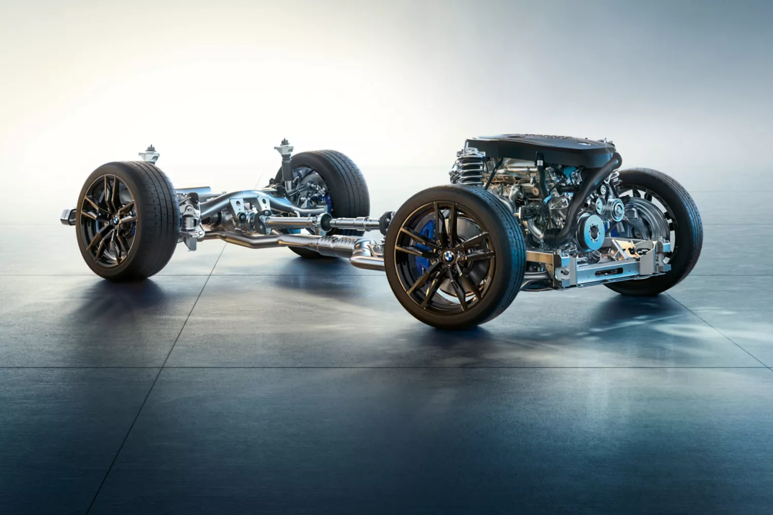 BMW Z4 M40i B58 engine bay — turbocharged inline-six with Handschalter manual