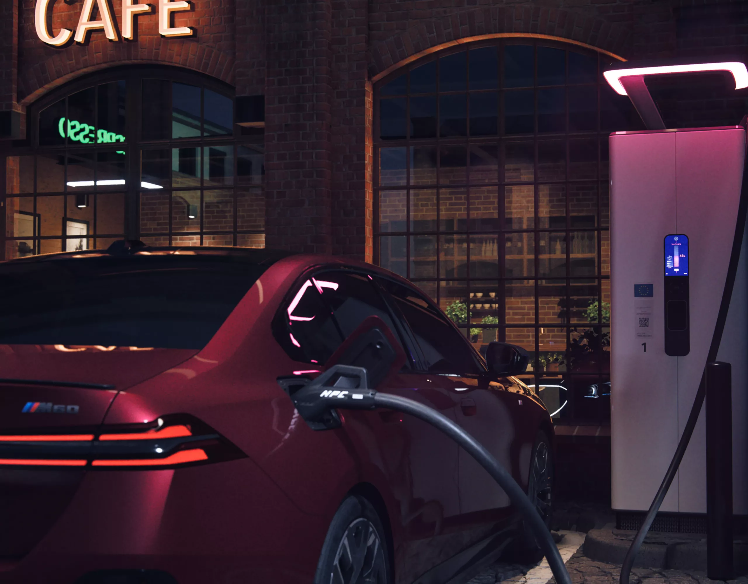 BMW i5 M60 xDrive Sedan almenningshleðsla