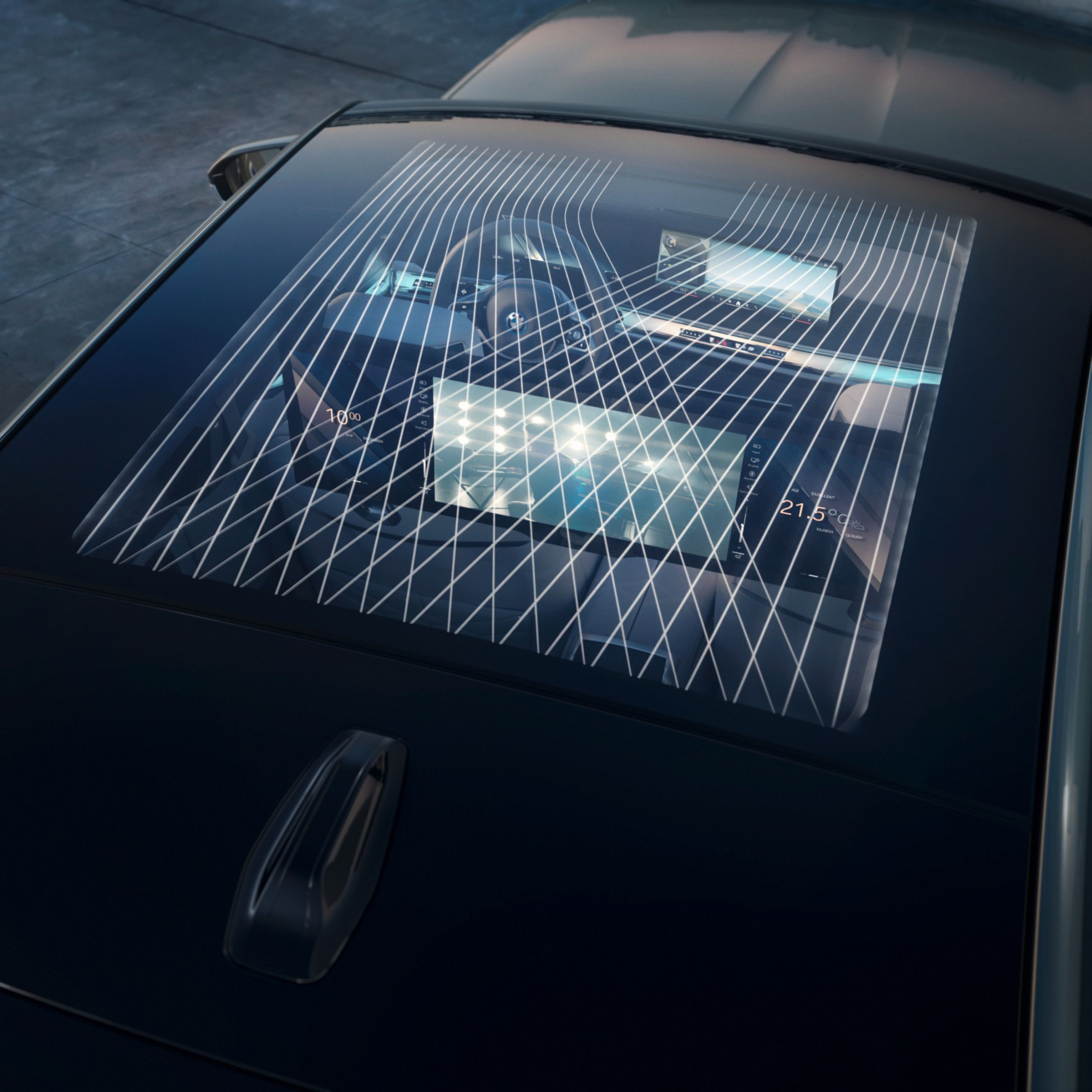 BMW i7 sedaan, klaasist panoraamkatus Sky Lounge