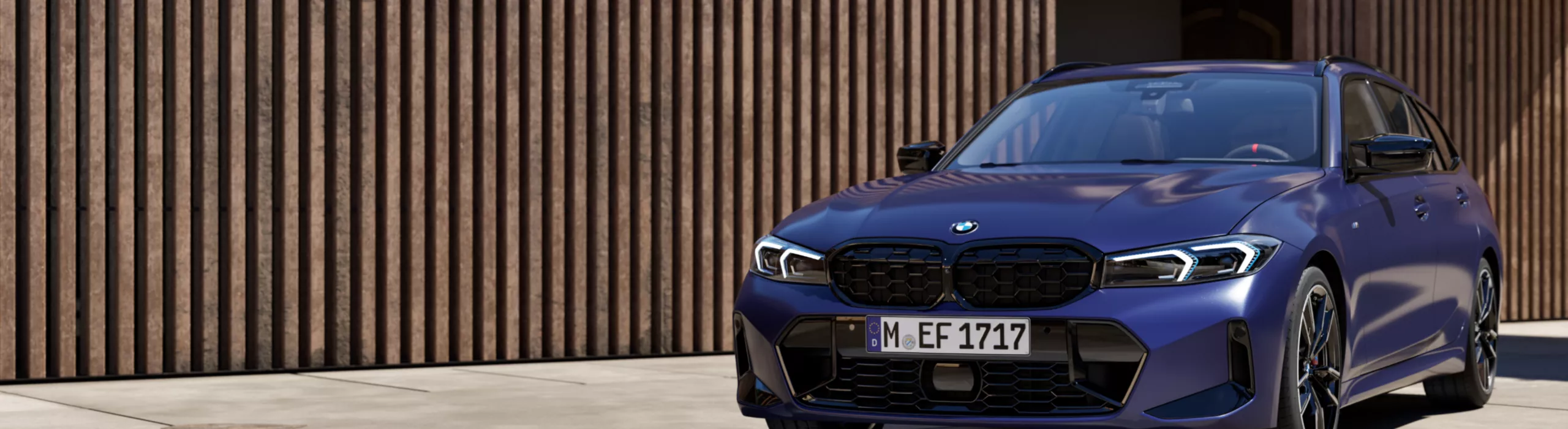 BMW M340i xDrive in Frozen Tanzanite Blue exterior view
