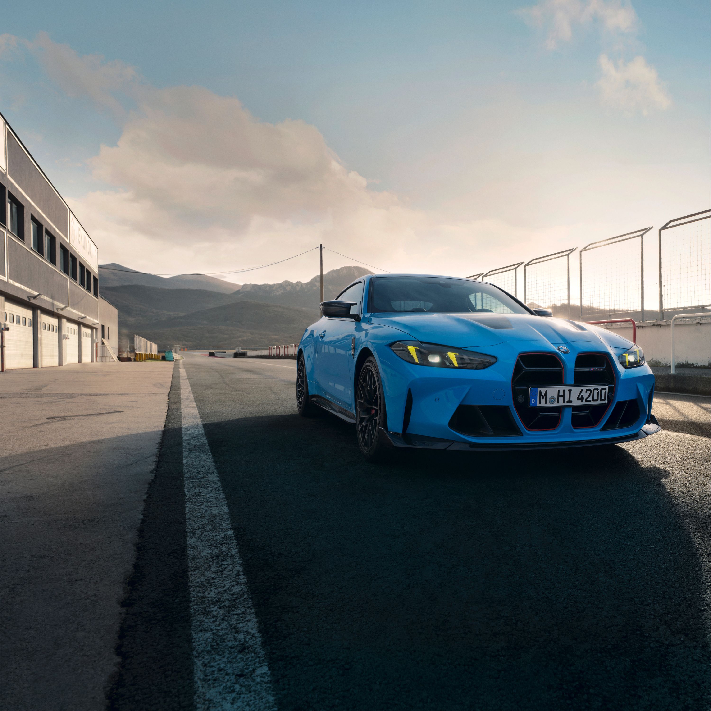 BMW M4 CS 2024 in Riviera Blue Exterior View