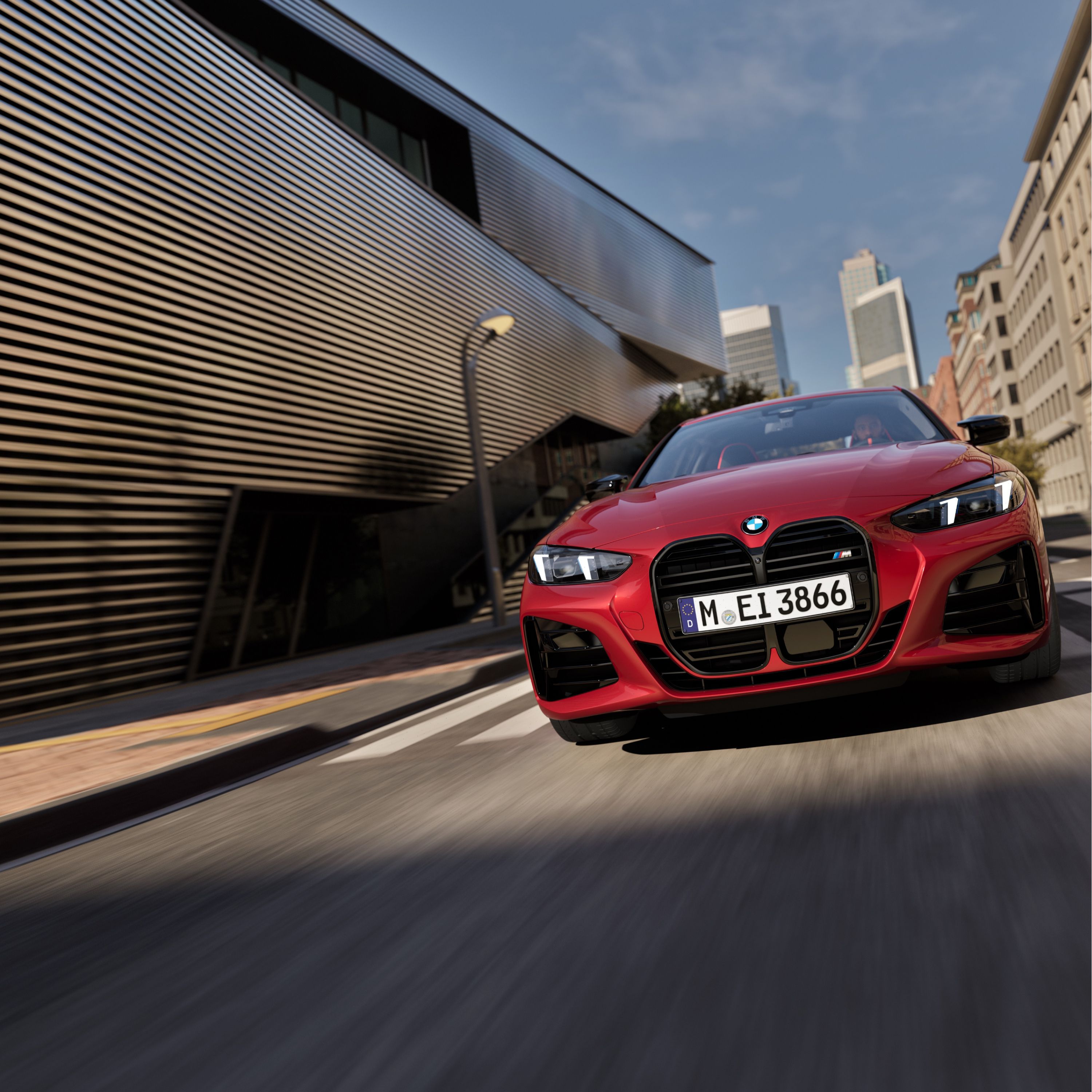 Exterior View of the BMW M440 with fire red paint