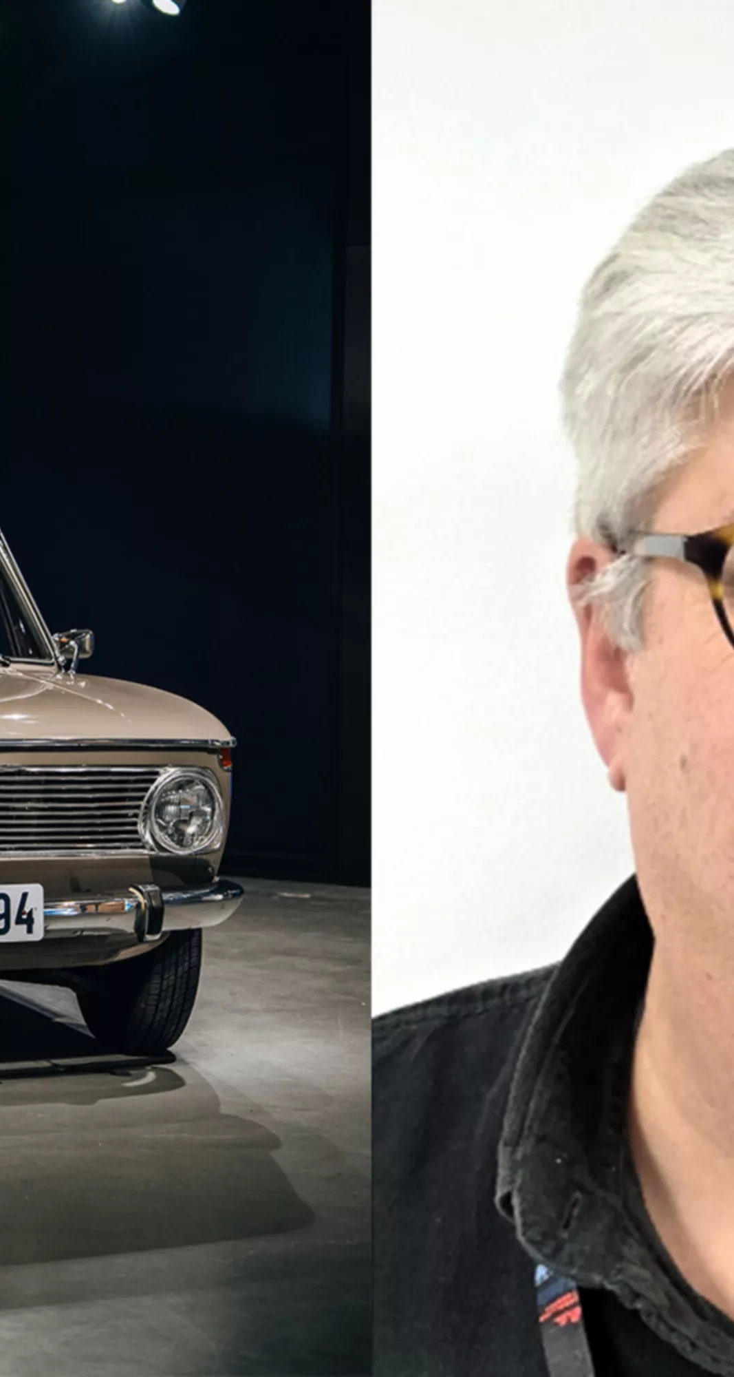 Geir Høivik Skjelseth och sin första bil, en BMW 1600-2, 1967-modell. 