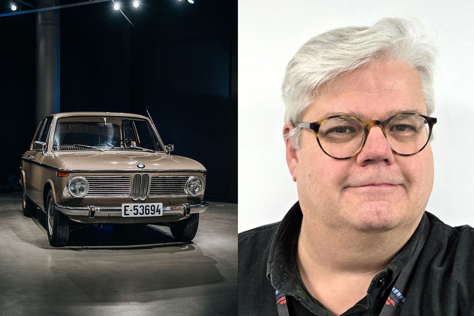 Geir Høivik Skjelseth och sin första bil, en BMW 1600-2, 1967-modell. 