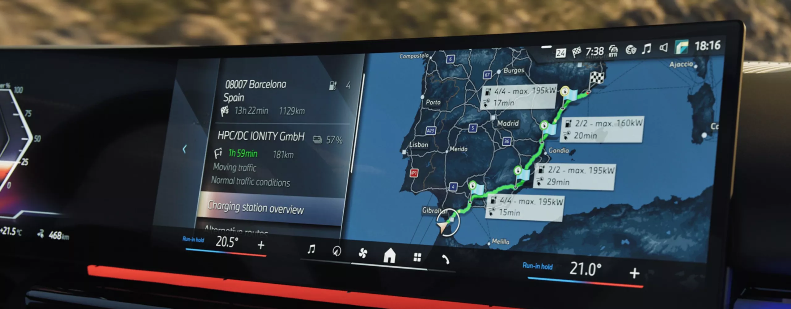 Charge-optimised routes BMW i5 Saloon G60 BEV