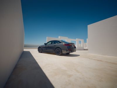 BMW i4 Gran Coupé black rear view