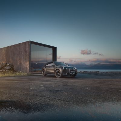 BMW iX M70 black front view