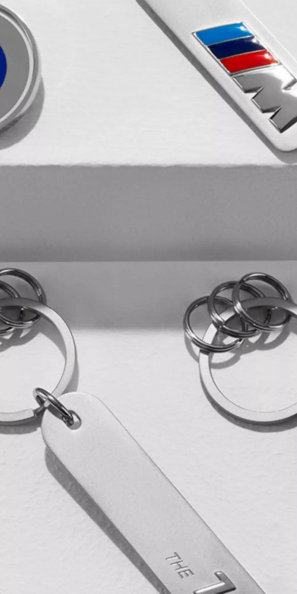 BMW Lifestyle BMW M Key chain made out of metal with M logo and Seehaus stripes