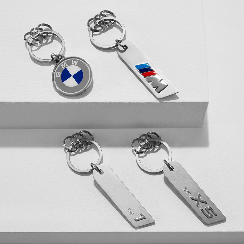 BMW Lifestyle BMW M Key chain made out of metal with M logo and Seehaus stripes