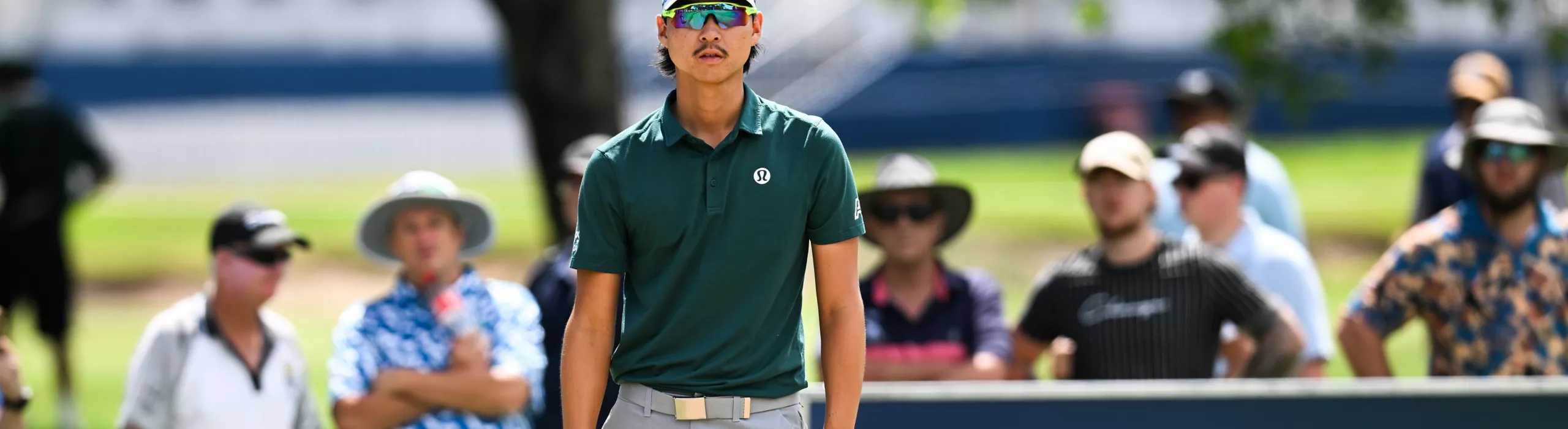 BMW Australia golf ambassador Min Woo Lee looks on during the BMW Australian PGA Championship at the Royal Queensland Golf Club.