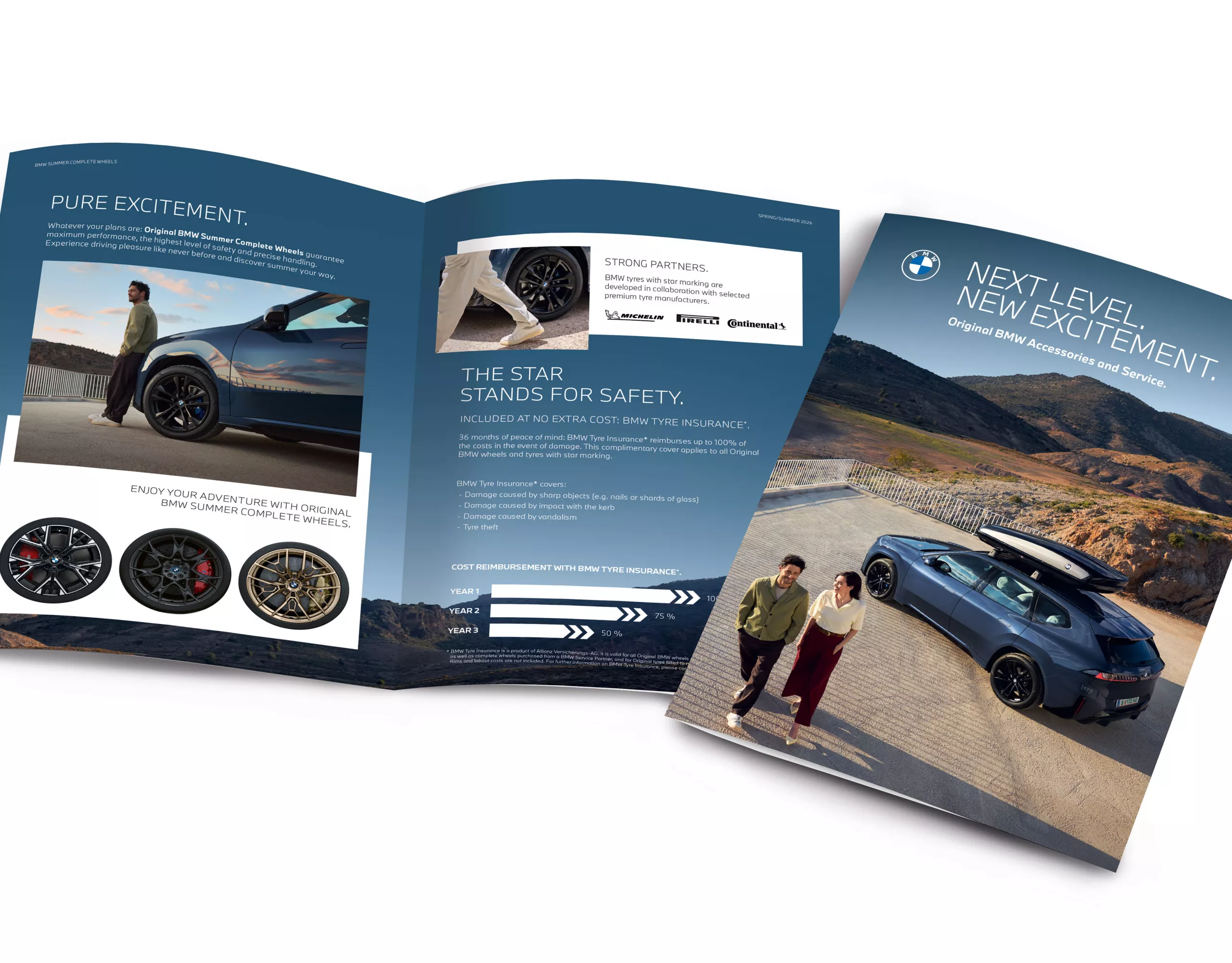 BMW with two bicycles mounted on the rear bike rack is parked on the street