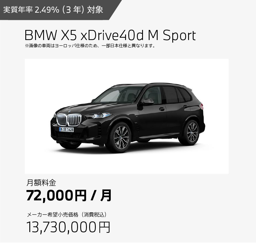 お支払例 BMW X5 xDrive40d M Sport