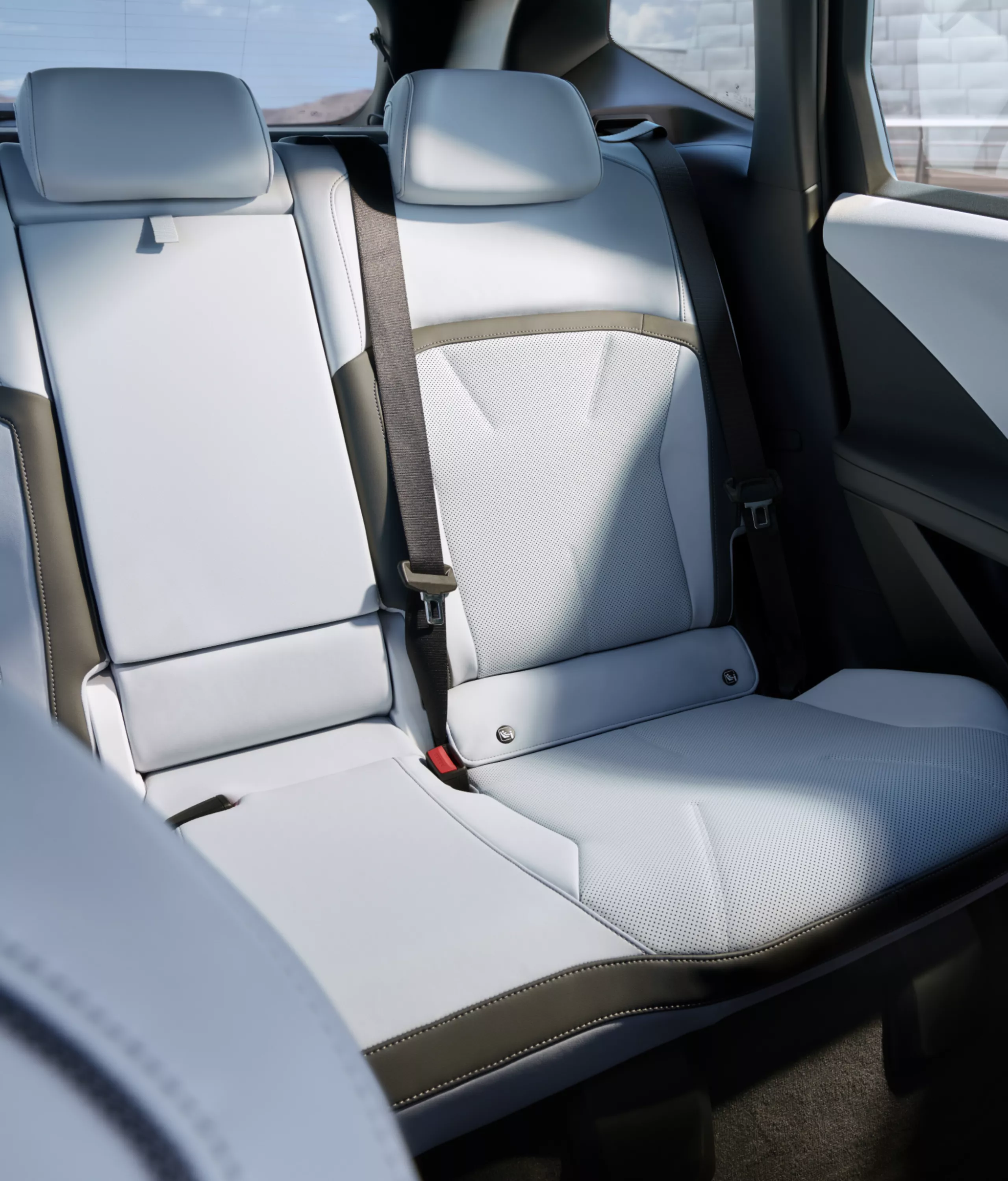 Ansicht der Rücksitzbank aus der Perspektive des Beifahrersitzes