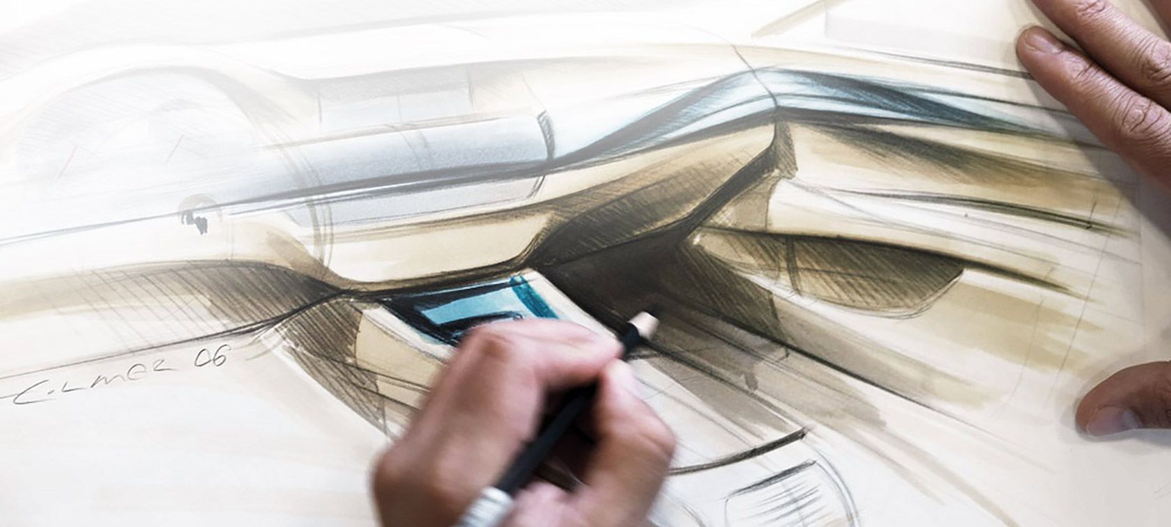 Entwurf einer Zeichnung eines BMW Prototypen