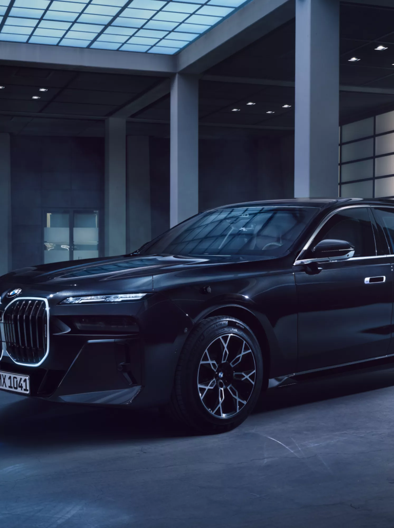 A BMW Protection Vehicle in a garage