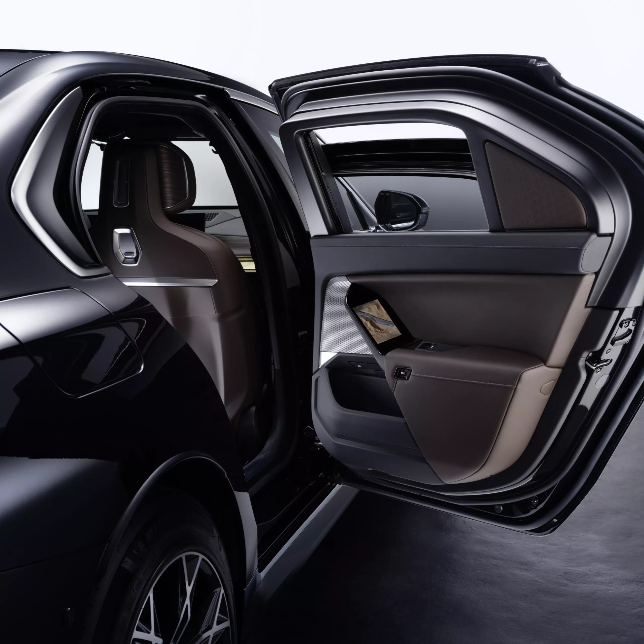 A BMW with close-up of open door