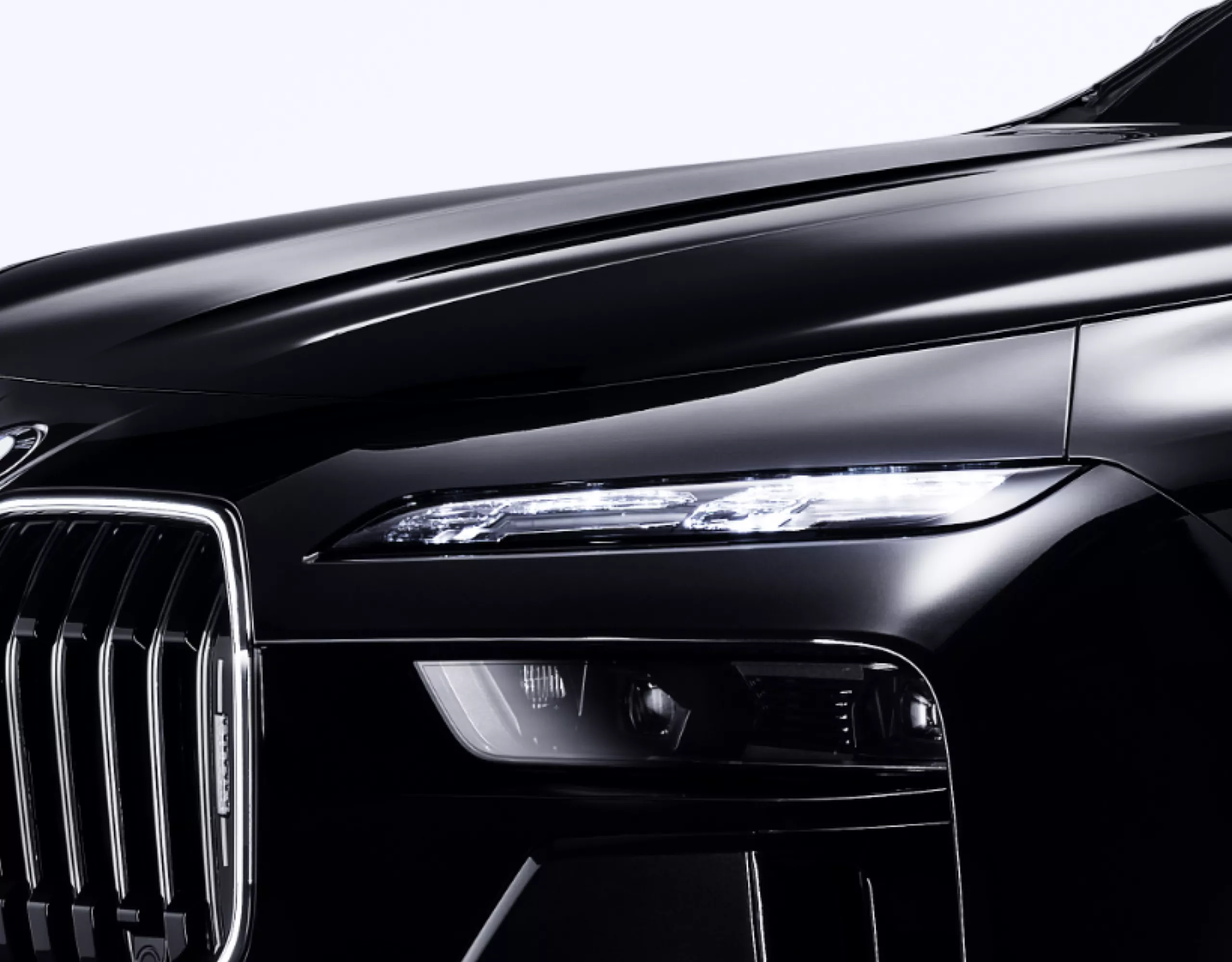 Close-up of a BMW crystal headlight