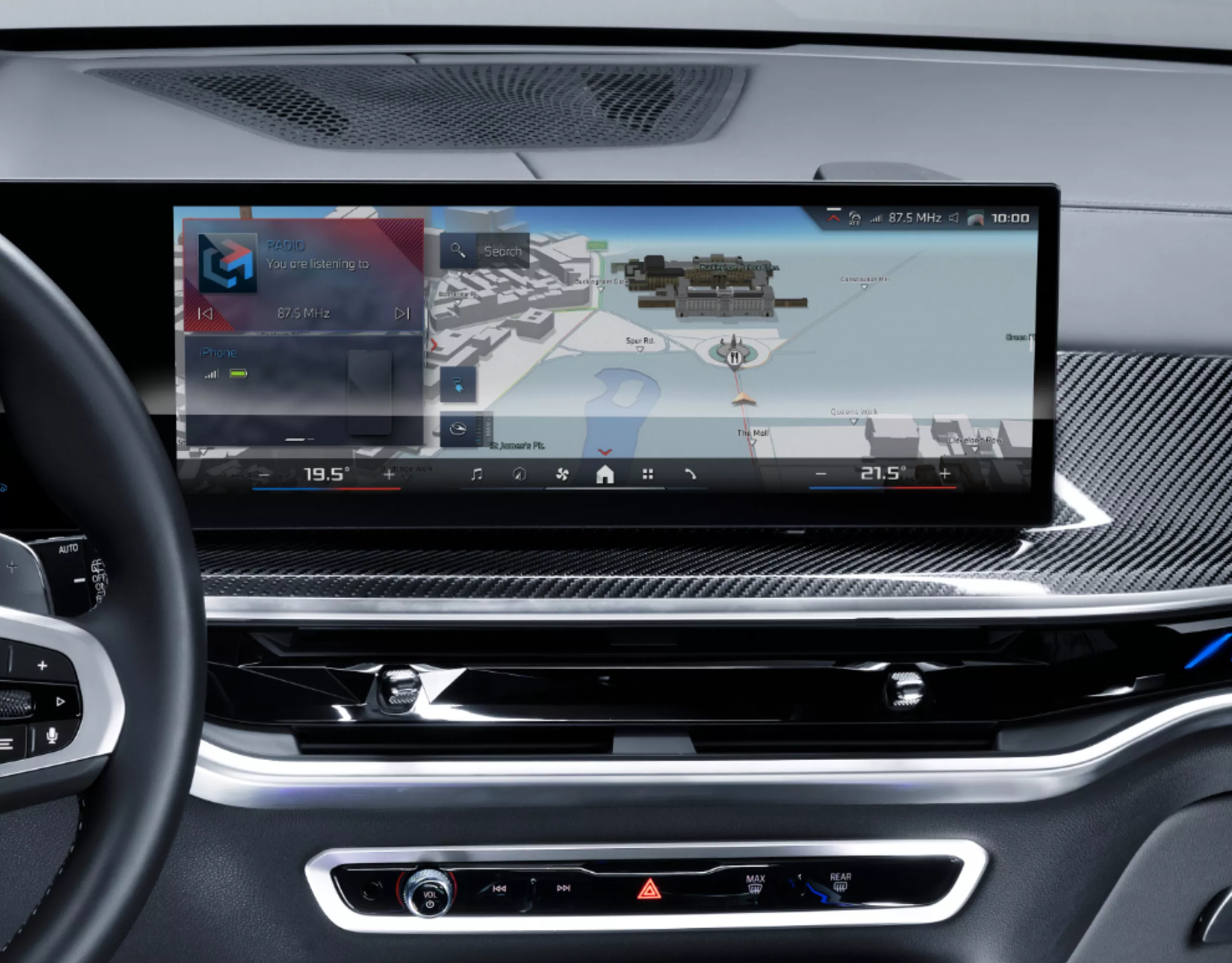 Écran tactile à l’intérieur d’un cockpit BMW