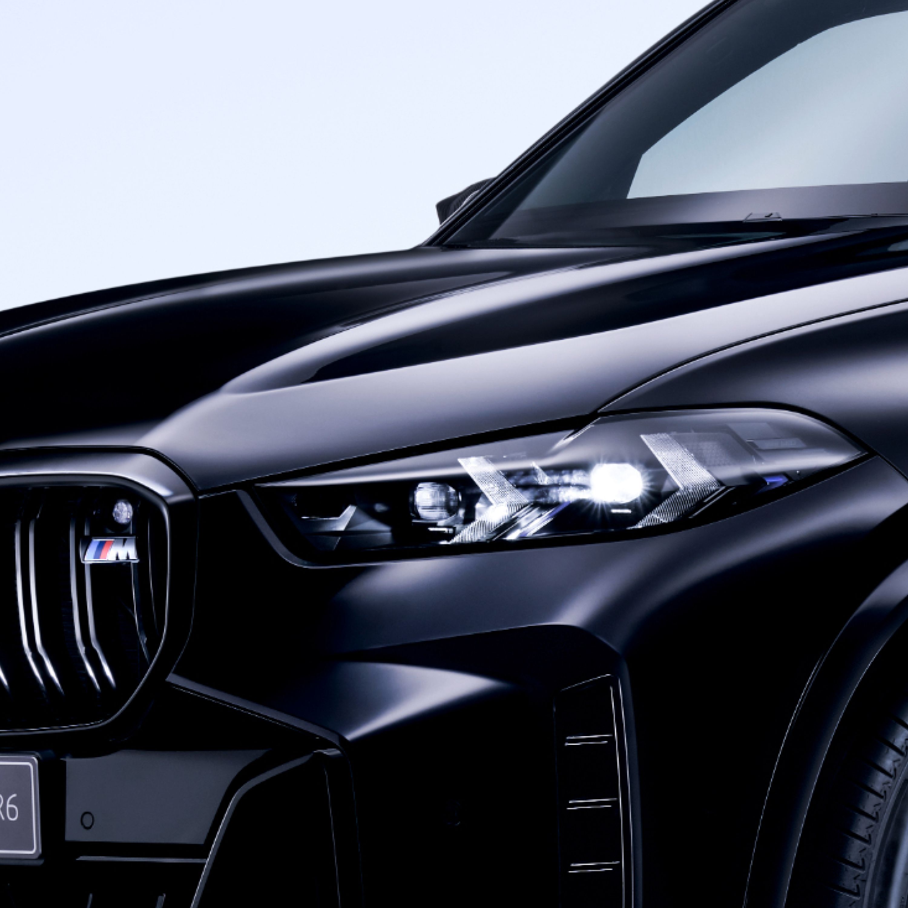 Close-up of a front left BMW headlighteft
