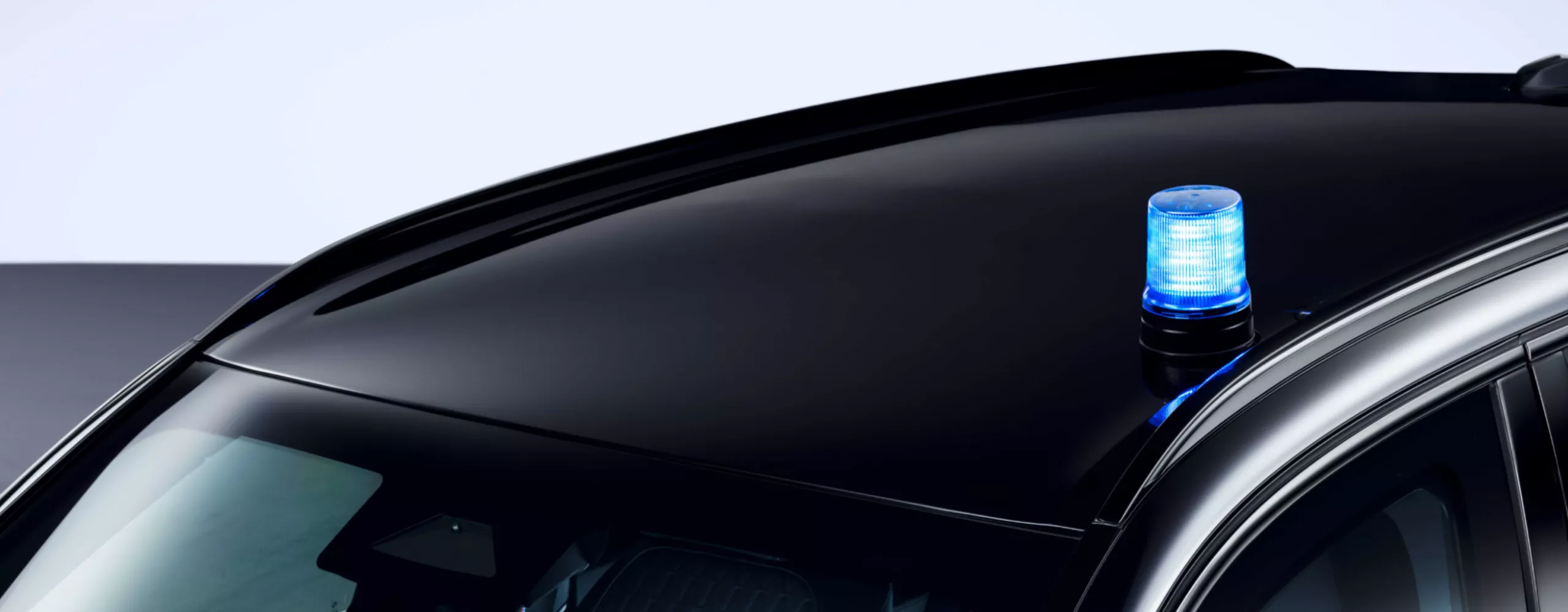 Close-up of the roof of a Protection Vehicle with signal light