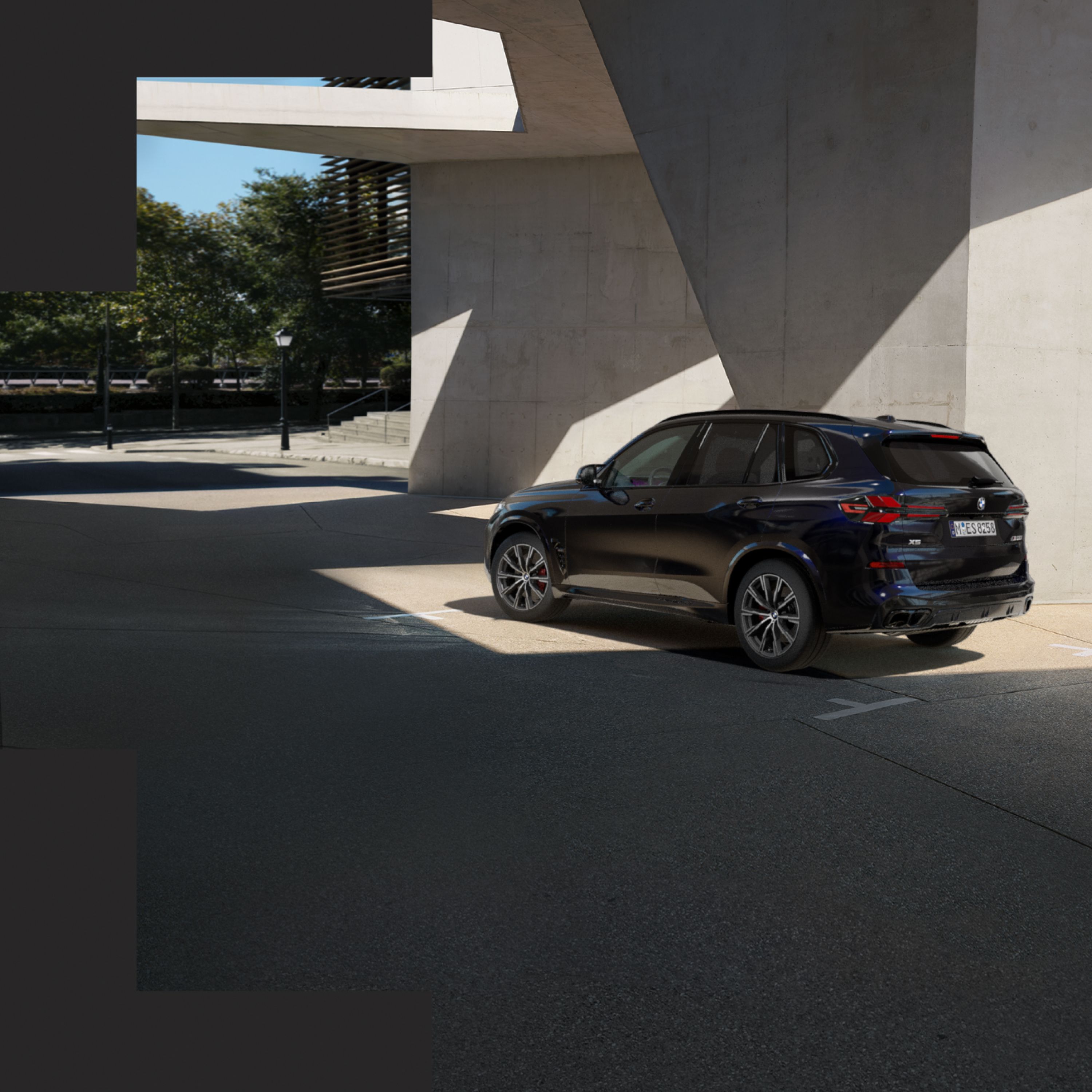 BMW Protection Vehicle parked next to a concrete wall