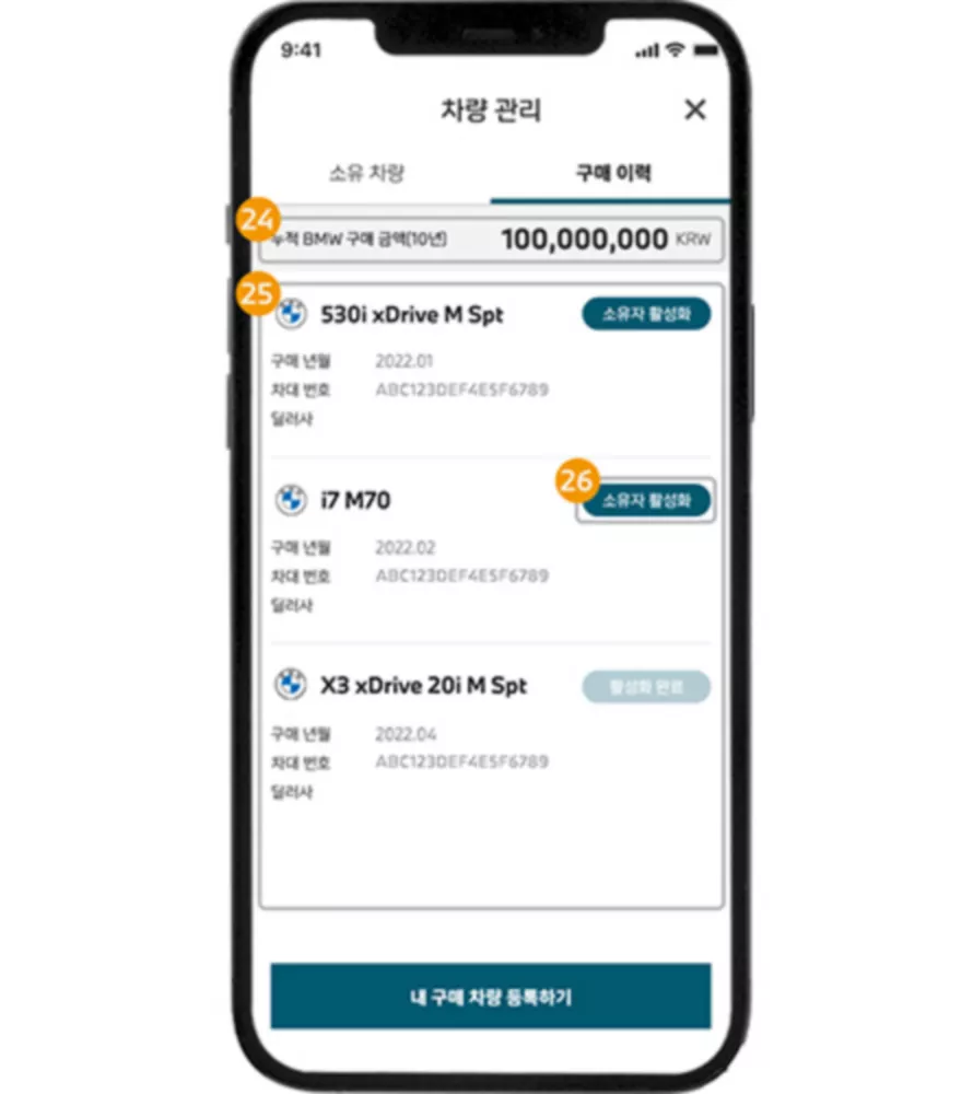 차량 관리 – 구매 내역