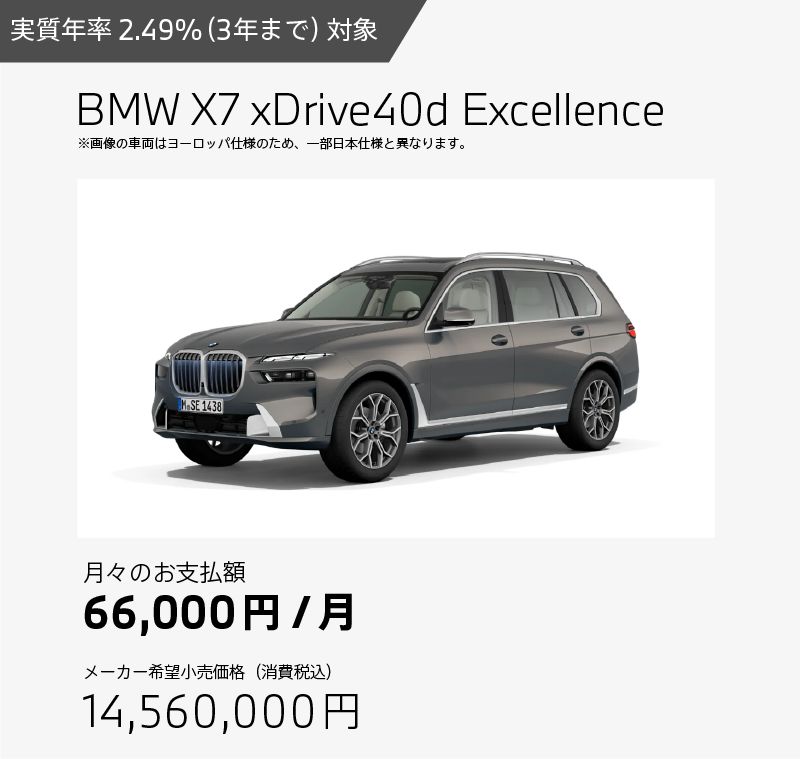 お支払例 BMW X7 xDrive40d Excellence
