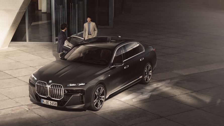 Luxury black sedan with modern design