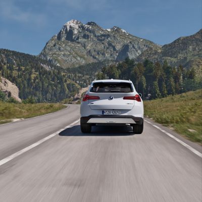 BMW X3 white rear view 