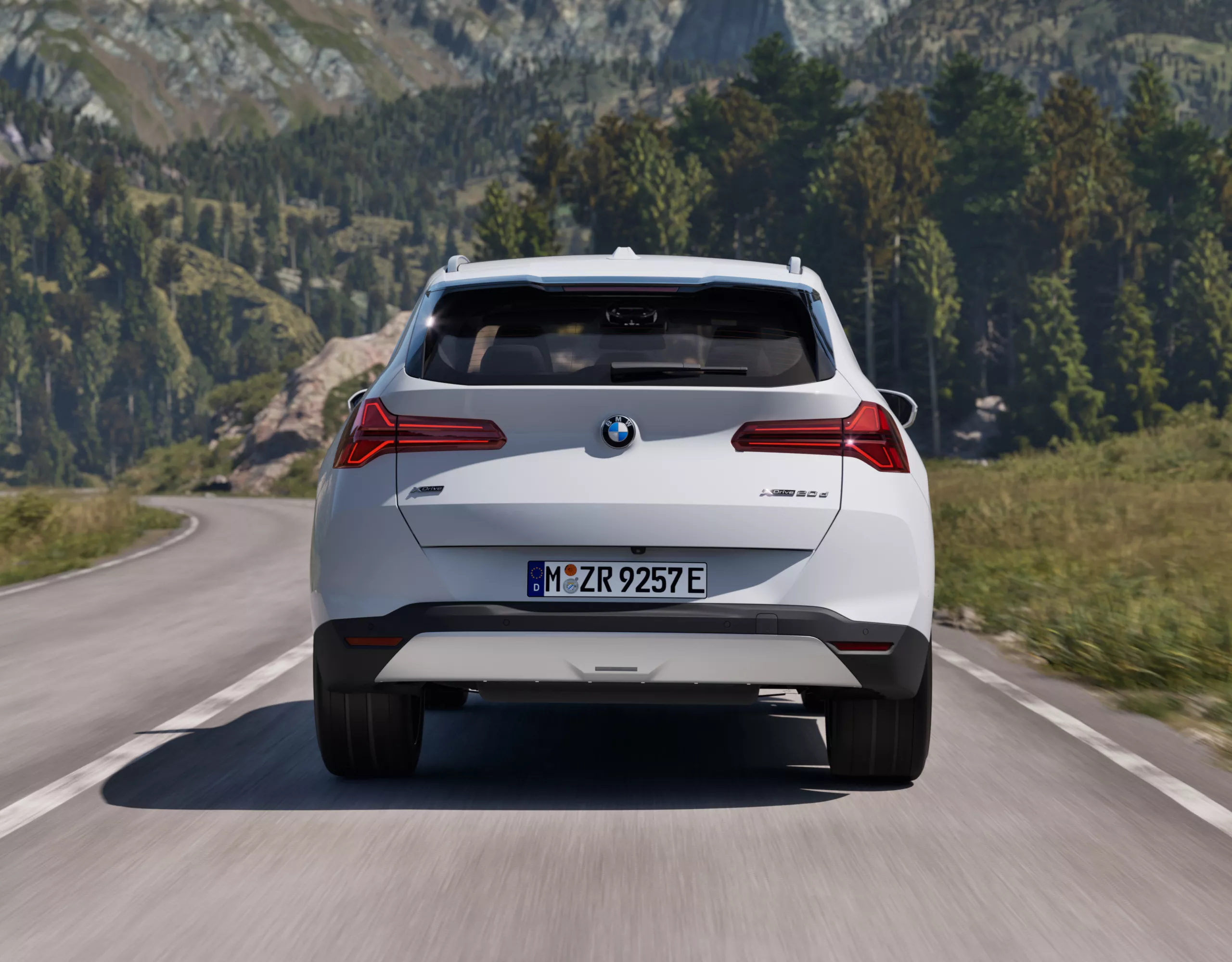 BMW X3 white rear view 