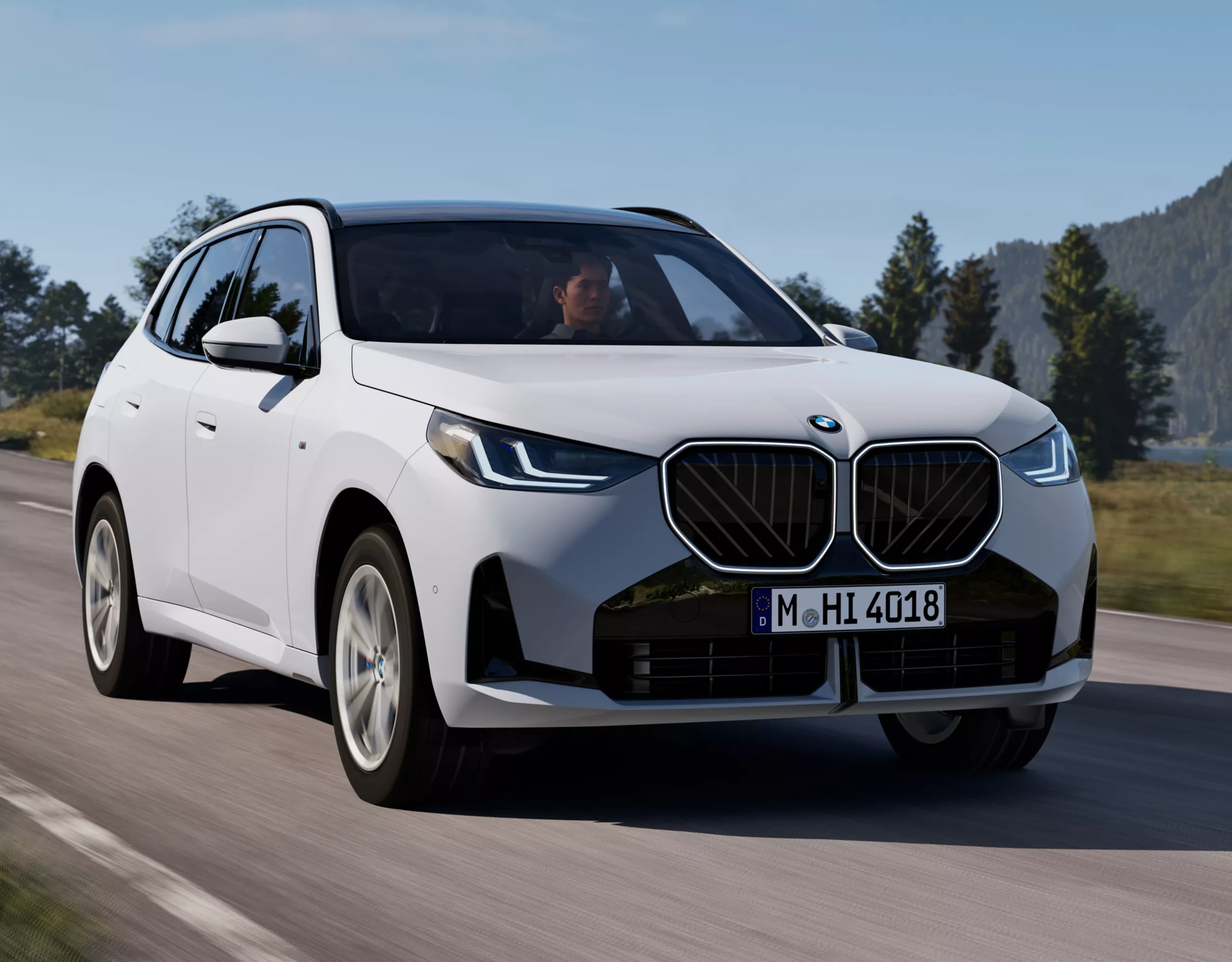 BMW X3 white front view 