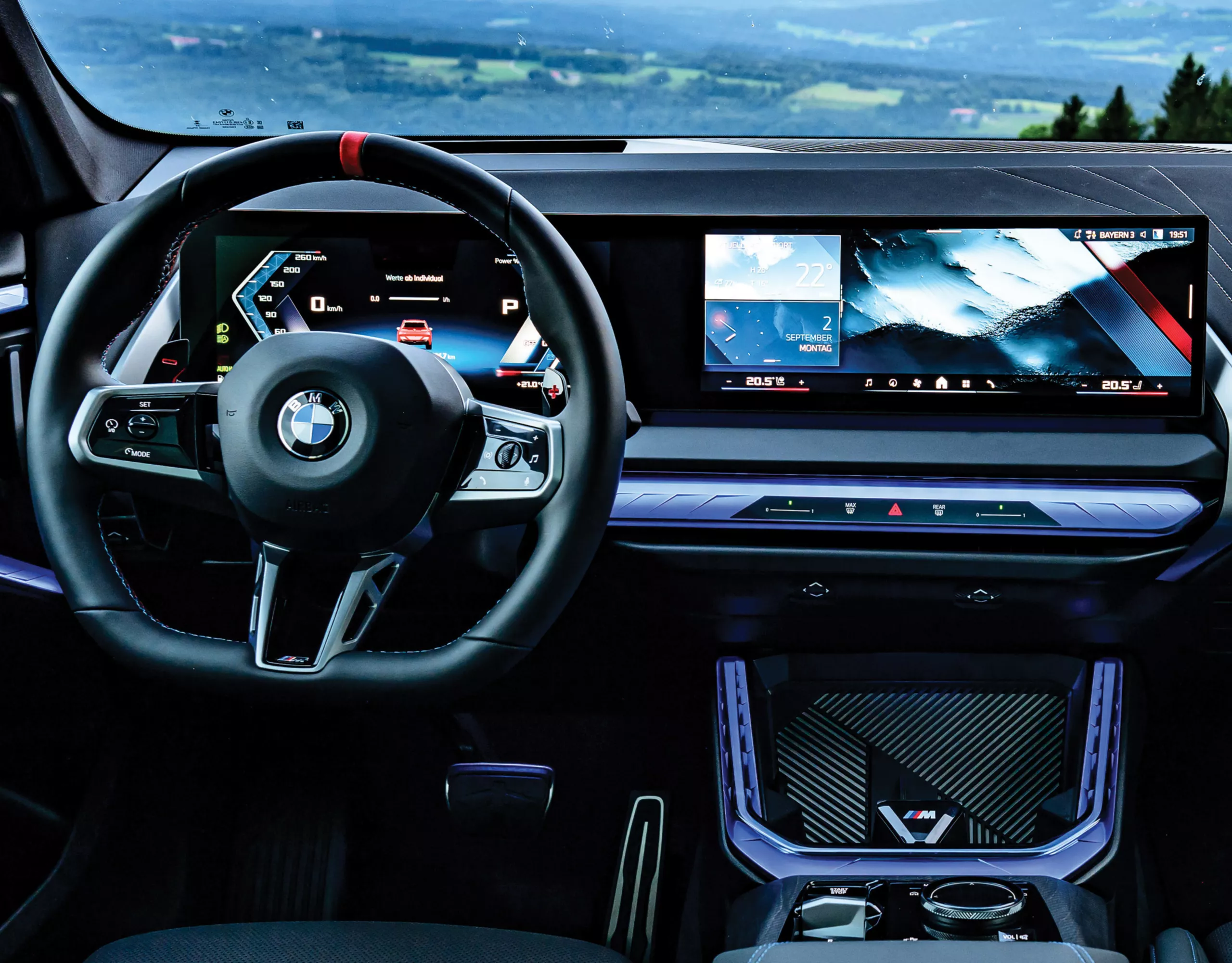 Design específico dos instrumentos do SUV BMW X3 M50 M.