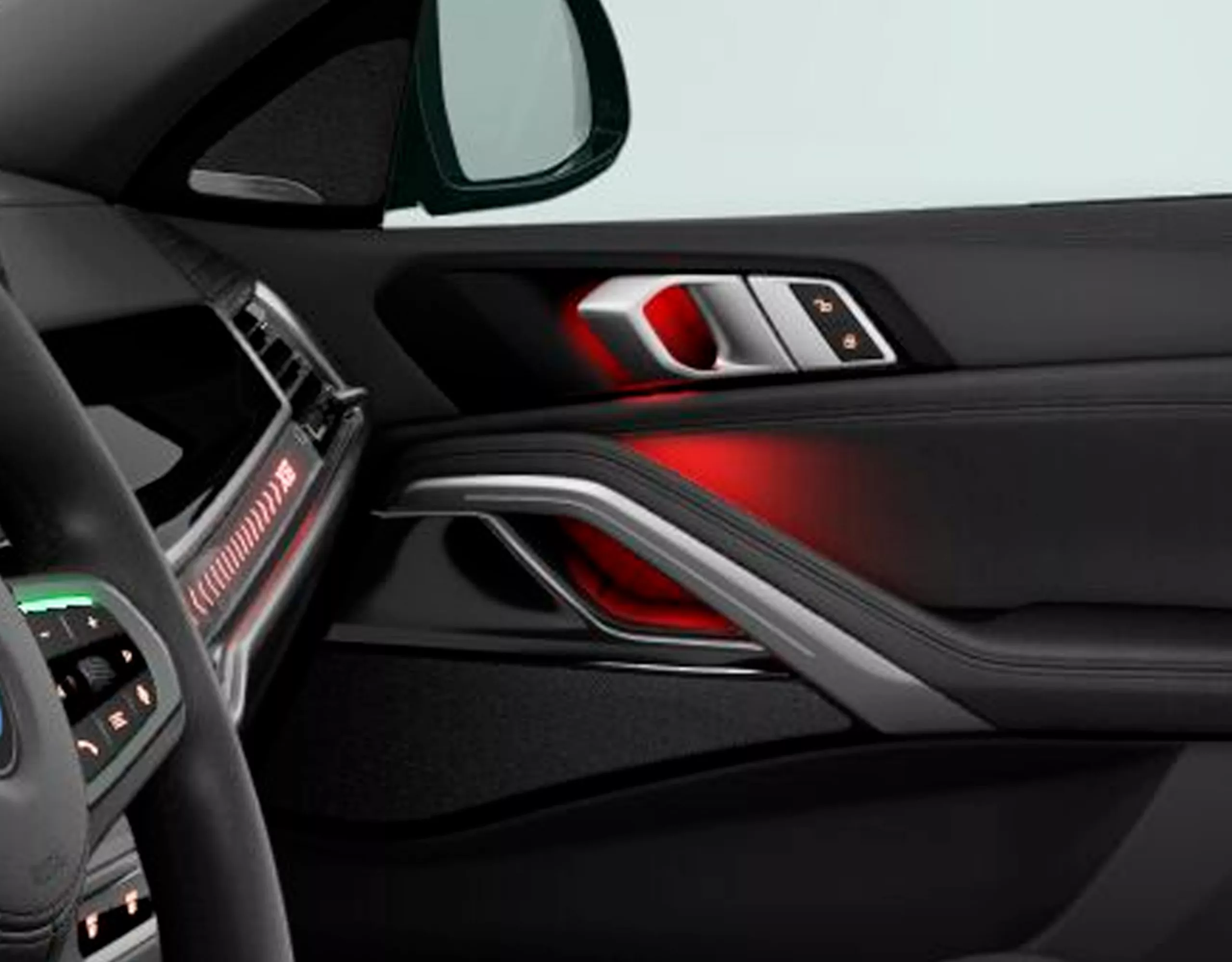 Alto-falante do sistema de som surround Bowers & Wilkins Diamond BMW X6 com a porta e o painel visíveis